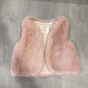 Zara Baby Outerwear Pink Faux Fur Vest